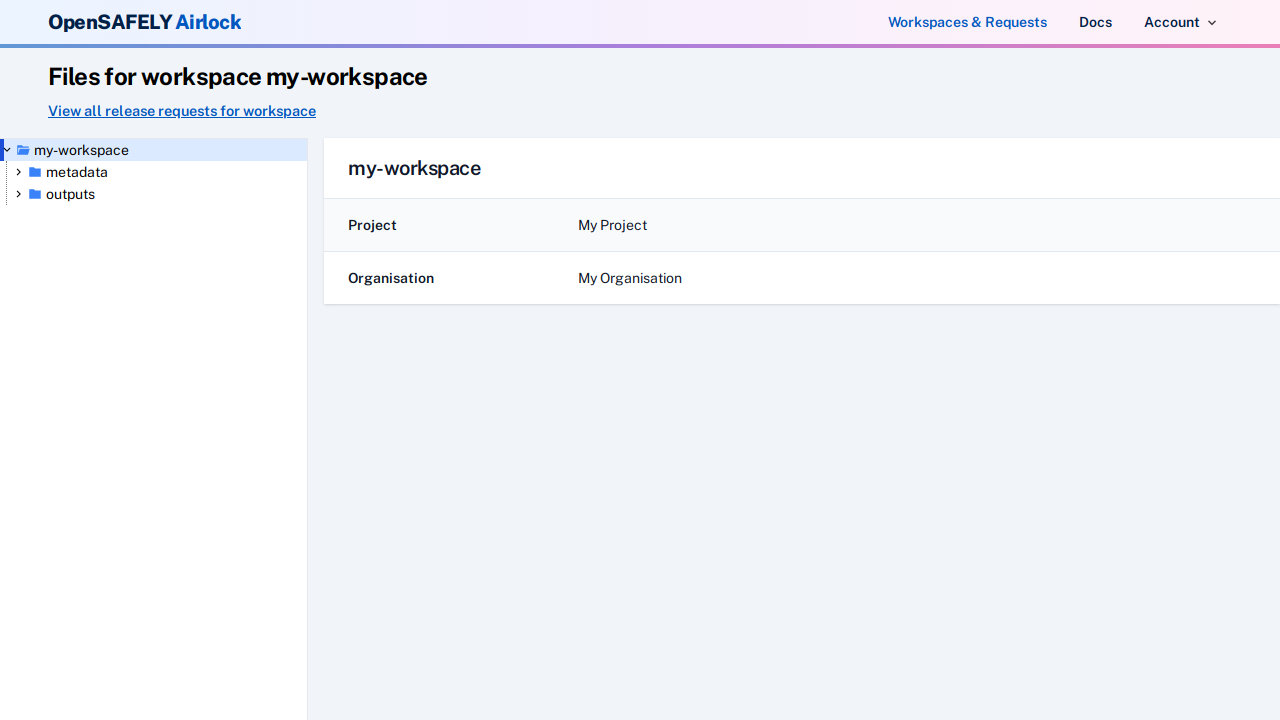 Workspace view